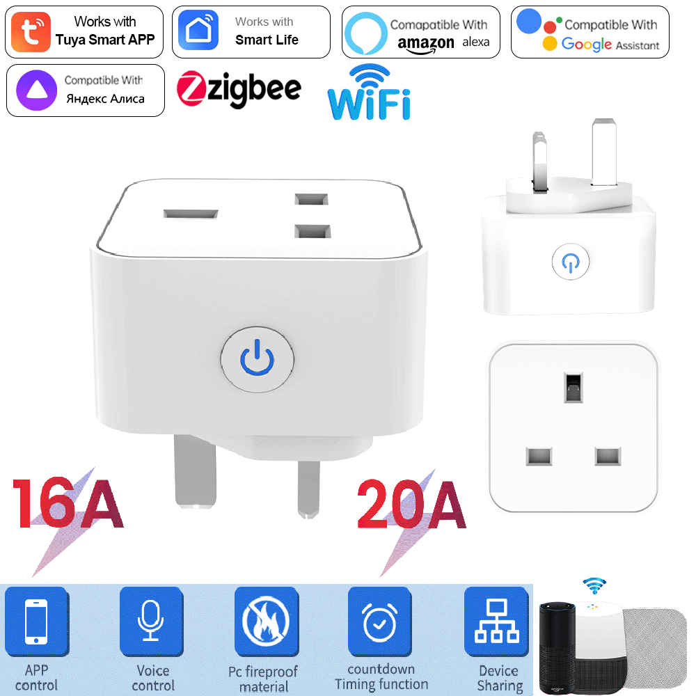 Smart Home Features - Tuya Smart Socket 16A/20A WiFi or