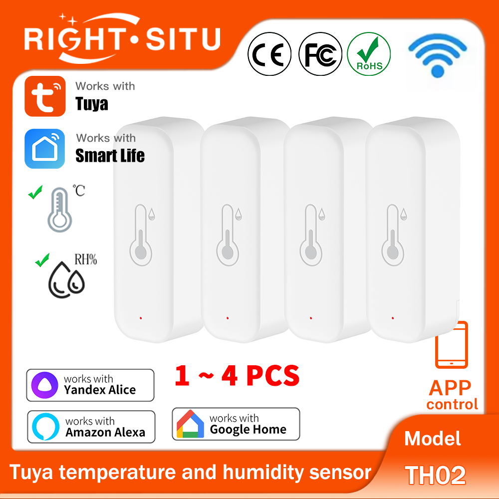 Smart Home Yandex - 1~4pcs Tuya WiFi Temperature Humidity Sensor