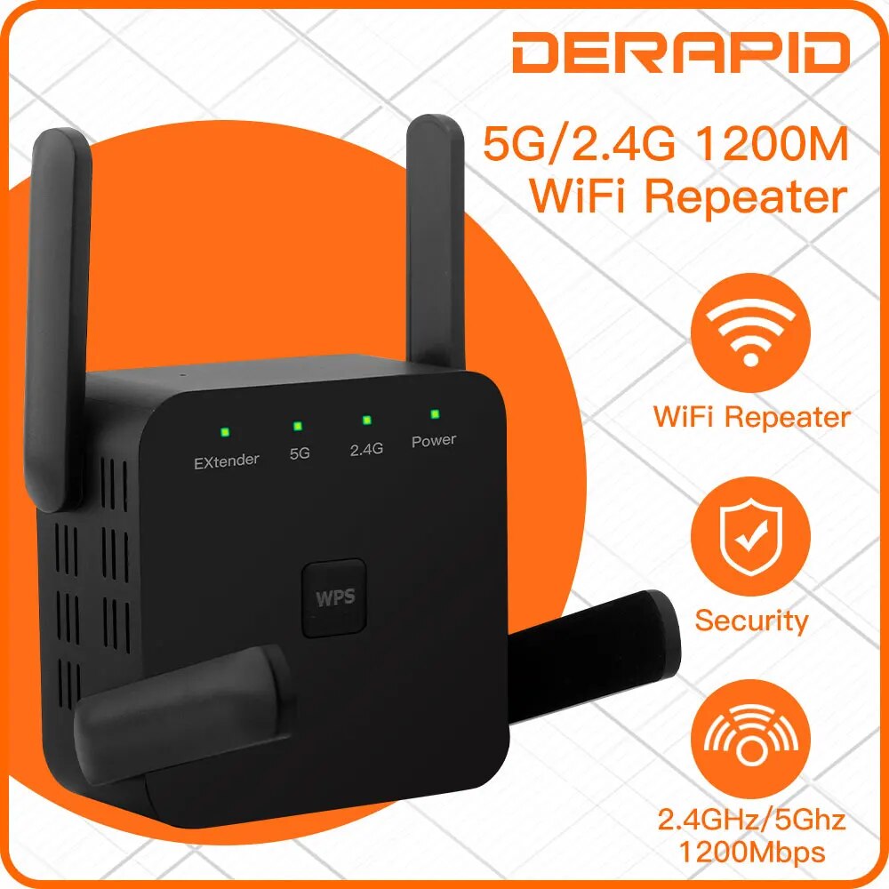 Wifi Smart Plug - WiFi Repeater 1200Mbps 2.4GHz/5GHz Wireless Range