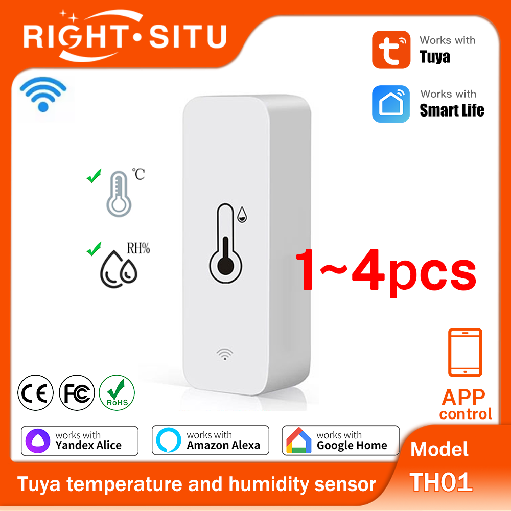 Smart Home Yandex - 1~4PCS Tuya WiFi Temperature Humidity Sensor