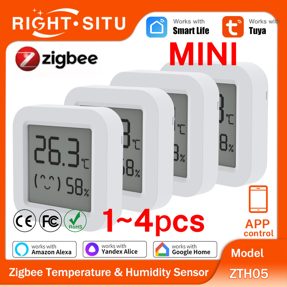 Smart Home Yandex - 1~4PCS Zigbee 3.0 Temperature Humidity Sensor