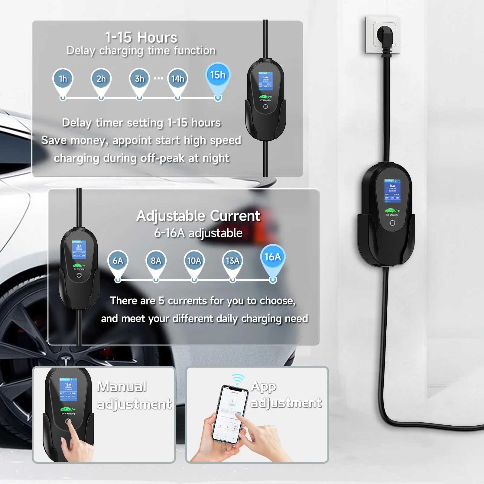 AFEEV Type 2 Portable EV Charg - Wifi Smart Plug recension och pris