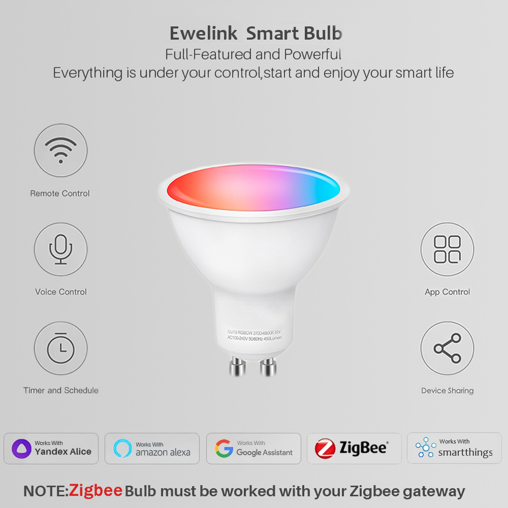 Ewelink GU10 Zigbee LED Bulbs  - Smart Home Features recension och pris