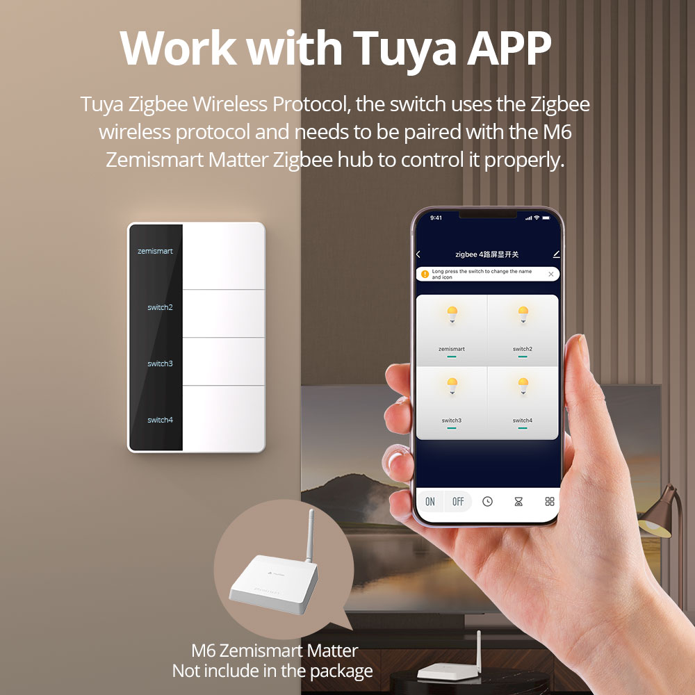 1234 Gang US Type Zigbee Push  - Smart Home Hub recension och pris