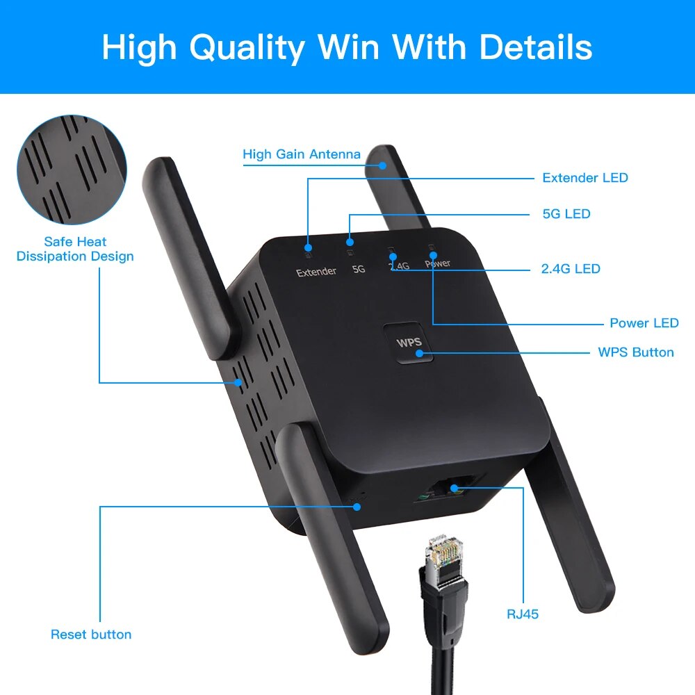 WiFi Repeater 1200Mbps 2.4GHz/ - Wifi Smart Plug recension och pris