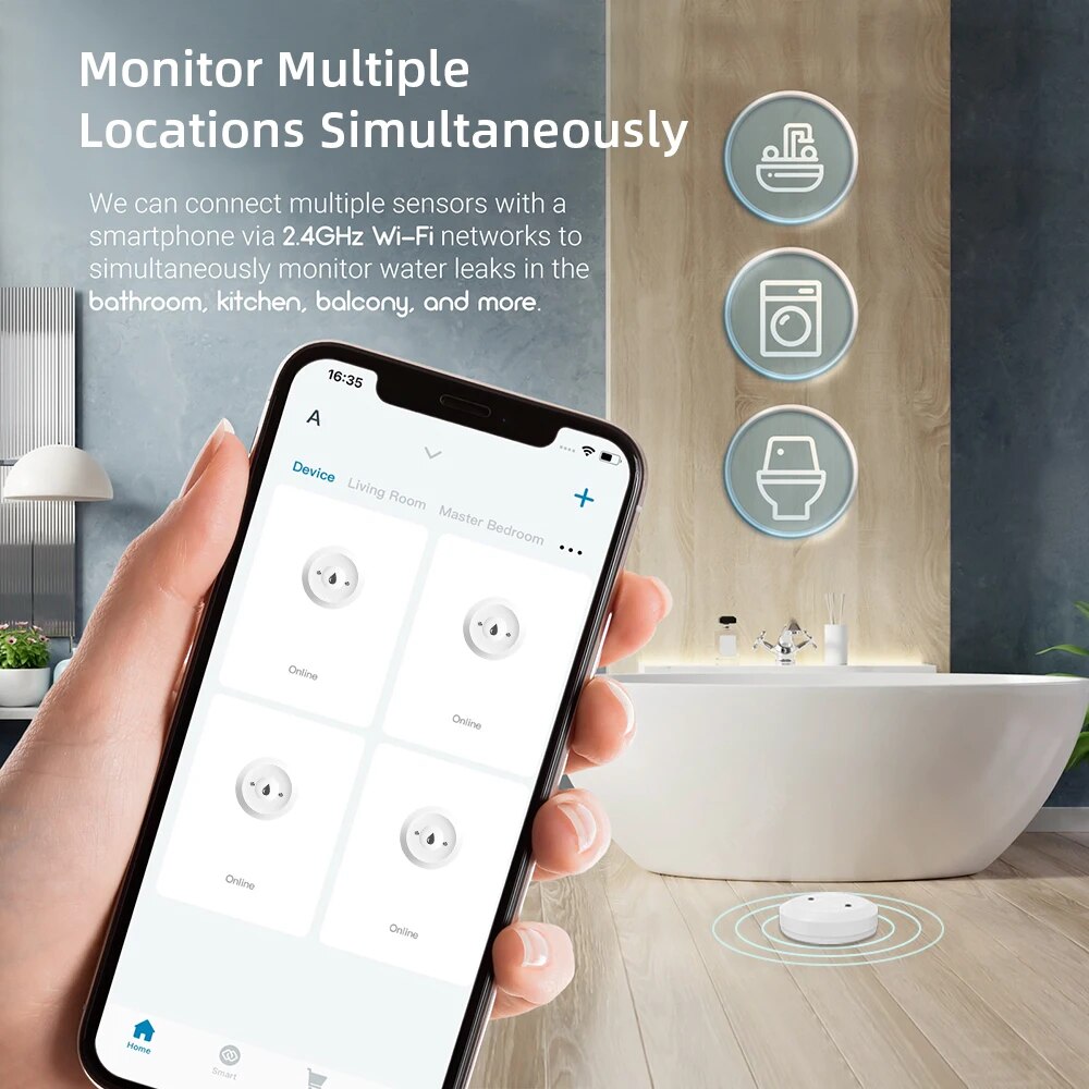 Zigbee Water Leak Sensor for T - Smart Home Features recension och pris